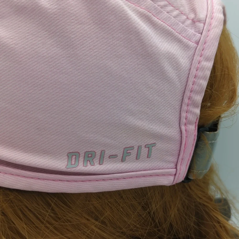 Nike AW84 5 Panel Hat Cap Pink Strap Back Adjustable Lightweight Dri-Fit *Read*